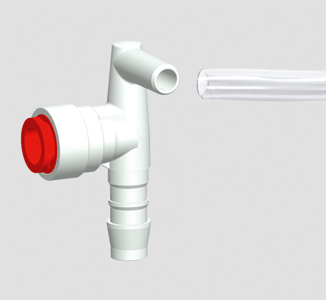Uhlová prípojka červená pre vodnú hadicu 10 mm