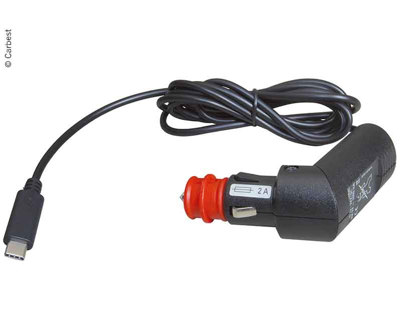 USB nabíjací kábel do auta 12–24 V, 5 V, 300 mA, dĺžka kábla: 1,8 m