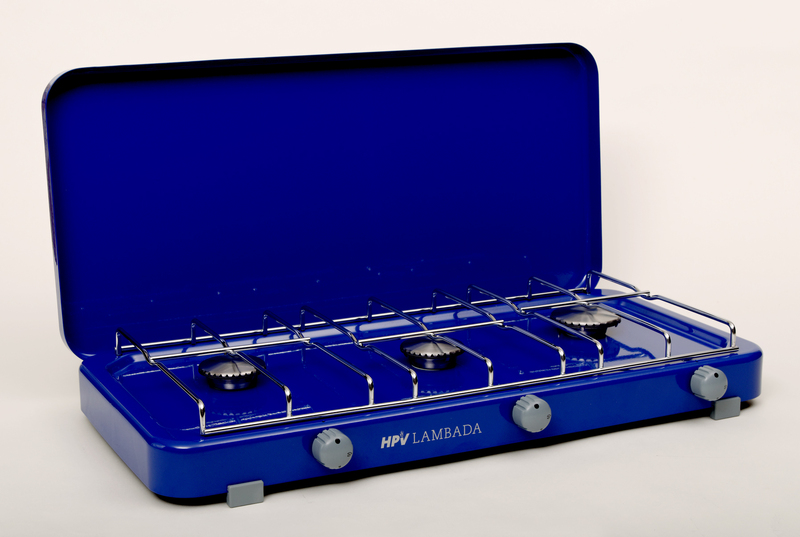 Plynový sporák Lambada s koncovým bezpečnostným zariadením, 3 horáky - modrý - 50 mbar</p>