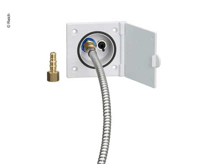 Nárazuvzdorná vodovodná zásuvka so sprchovou armatúrou fiat bianco