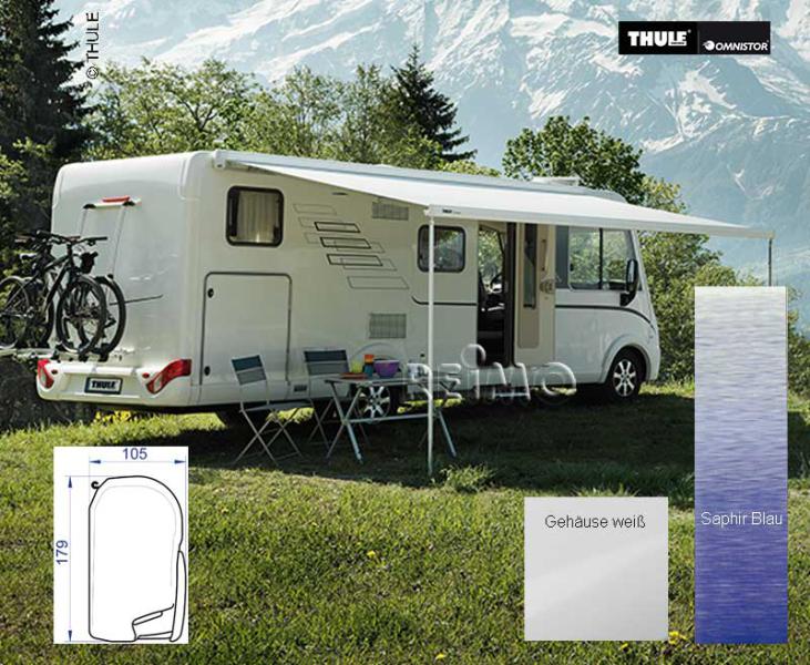 Nástenná markíza Thule 8000 6,0 m Saphir blue Kryt: biely