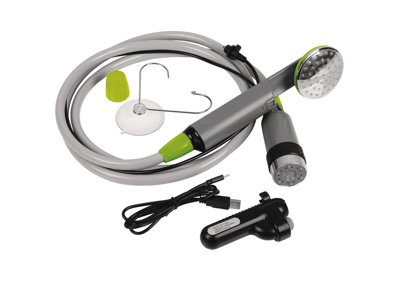 Kempingová sprcha s elektrickým kanistrovým čerpadlom