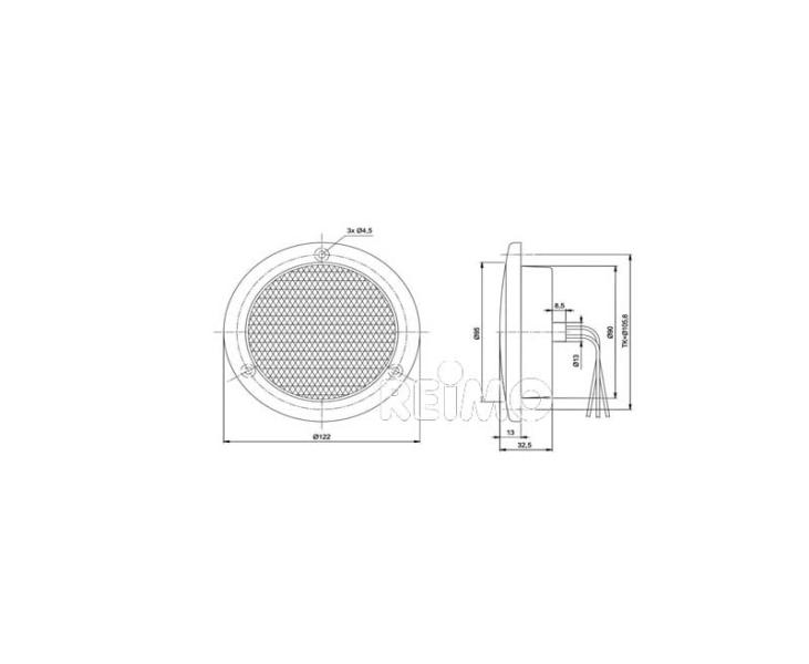 LED zadné hmlové svetlo 12 V, 4 W, IP67, kábel 500 mm, číre
