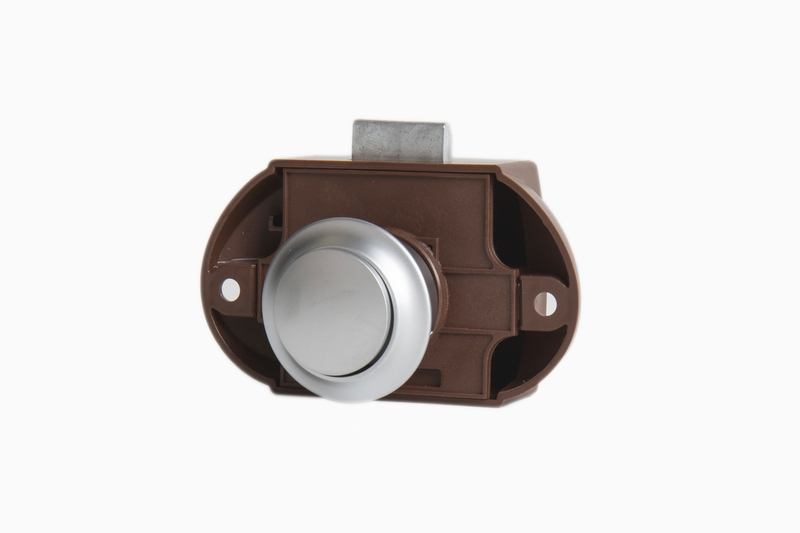Zámok Push Lock – matný chróm – kompletná sada – 1 kus