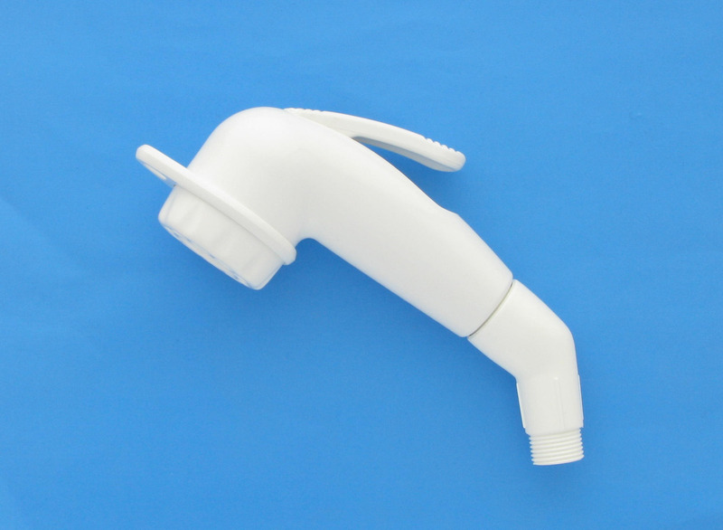 Plastic 2-part shower white 1/2 inch thread