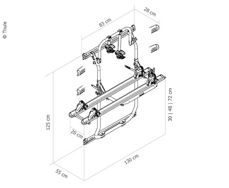Zadný nosič bicyklov Thule Elite Van XT pre Ducato/Jumper/Boxer od modelového roku 2007 - čierny