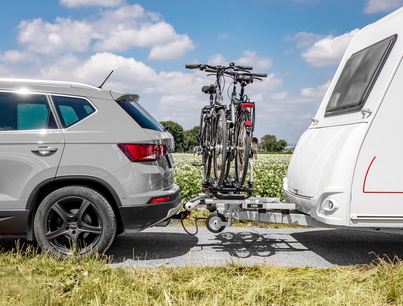 Nosič bicyklov LAS BC260 na ťažné zariadenie karavanu, 2 kolesá