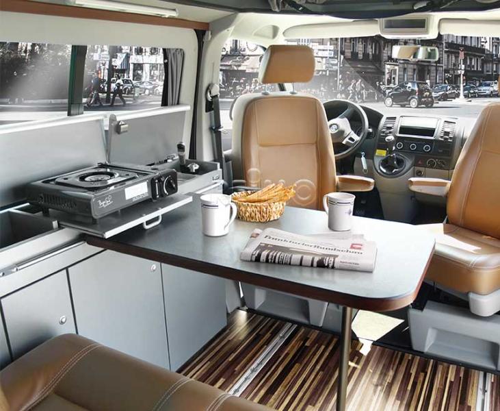 Séria nábytku Cityvan, antracitová farba pre VW T5 kR – stavebnicová sada