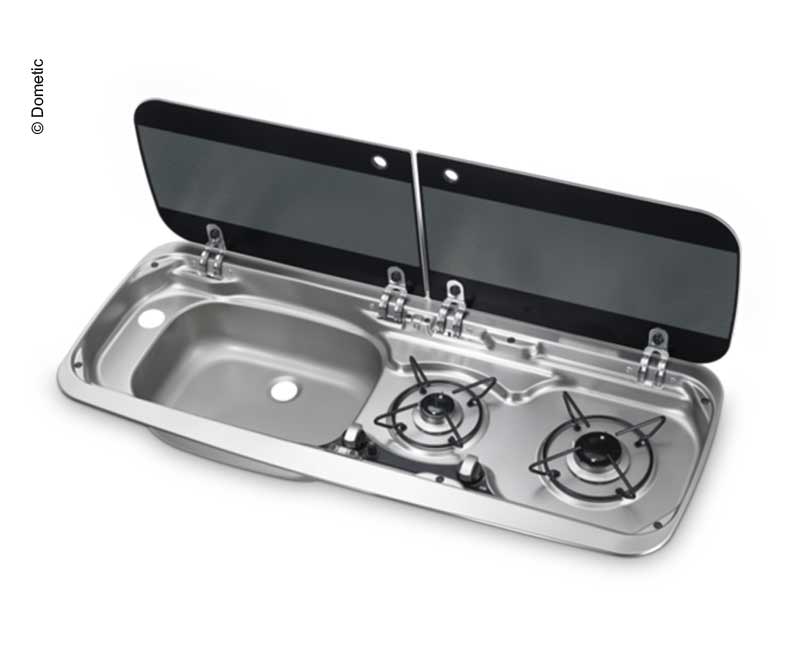 Plynová varná doska a drez Dometic HSG2370, nerezová oceľ