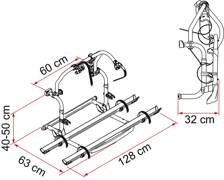Fiamma Carry Bike PRO C – nosič bicyklov pre 2 bicykle, s možnosťou rozšírenia na 4 bicykle, nosnosť 60 kg