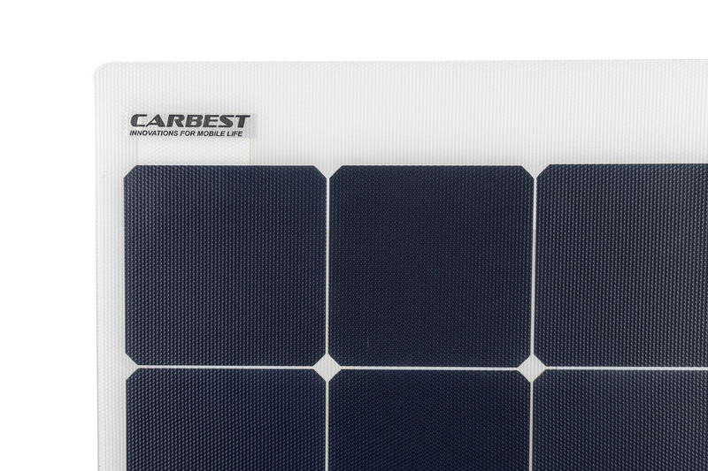 Ohybné solárne moduly „Power Panel Flex 110“ 12 V/110 z, 1125 × 540 × 3 mm, biele