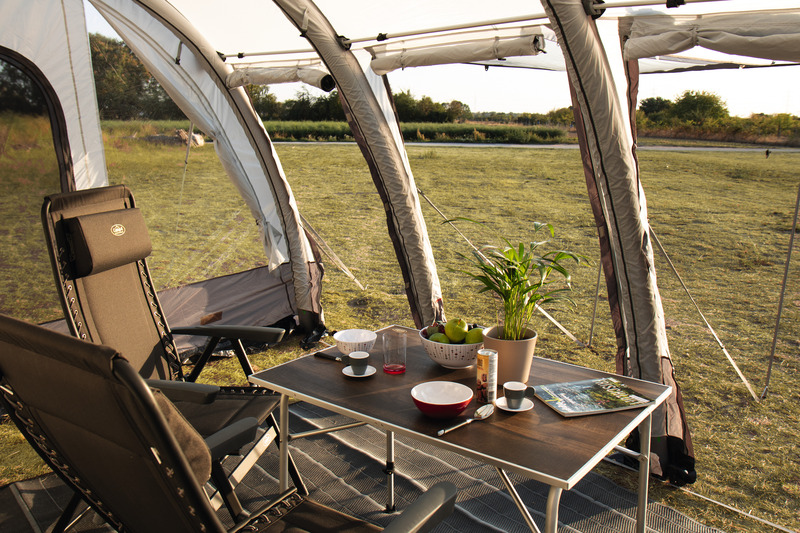 Vzduchová markíza pre obytné automobily CASA AIR, svetlosivá/sivá, vrátane vzduchového čerpadla