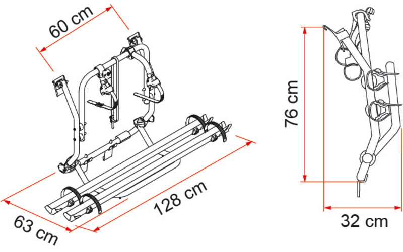 Prenášať bicykel VW T2 do roku výroby 1979 - 2 bicykle</p>