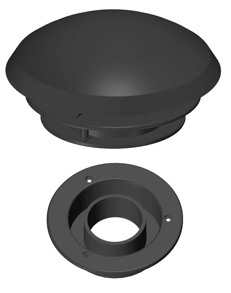 Hubový ventilátor ⌀ 190 mm s pripojením na hadicu – otvor v streche ⌀ 110 mm – čierny