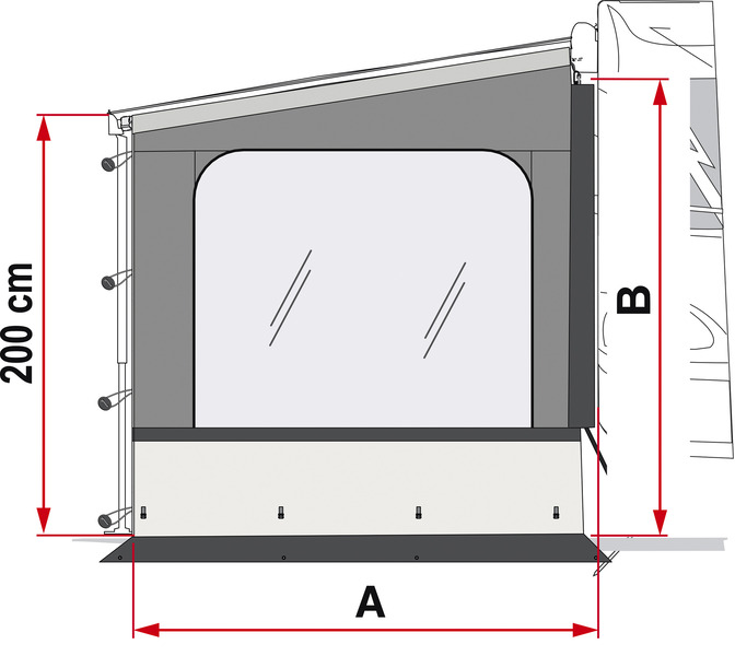 Side W Pro F45/F65/F80 bočná časť, výška montáže 225–280 cm