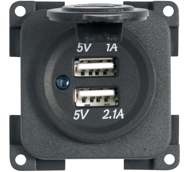 USB double charging socket 5V / 1A   2,1A