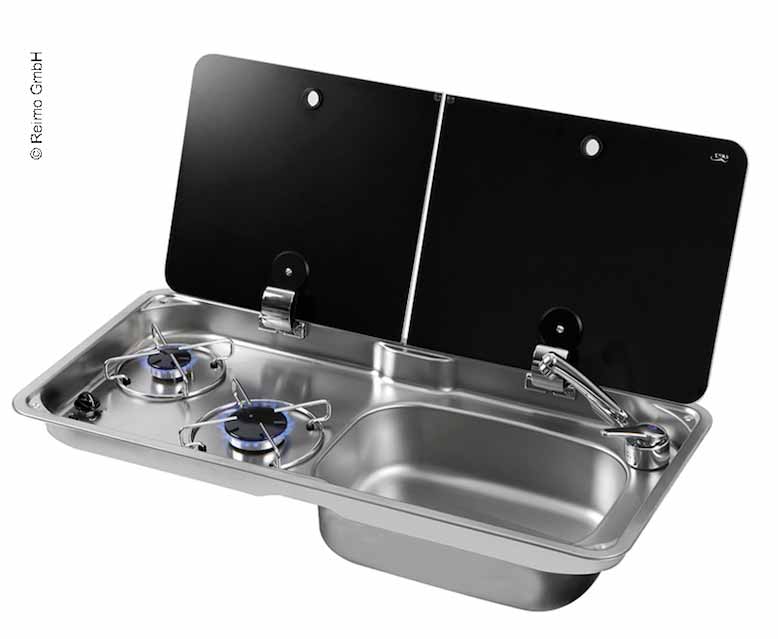 Súprava kempingového autobusu 50 KC - Kombinovaný sporák/drez a vstavaná chladnička