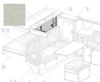 VW T3 Heckwäscheschrank mit Einlegeboden Granitto Schichtstoff als Bausatz