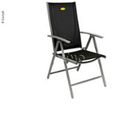 Campingstuhl Monza, grau eloxiert, bis 125 kg belastbar