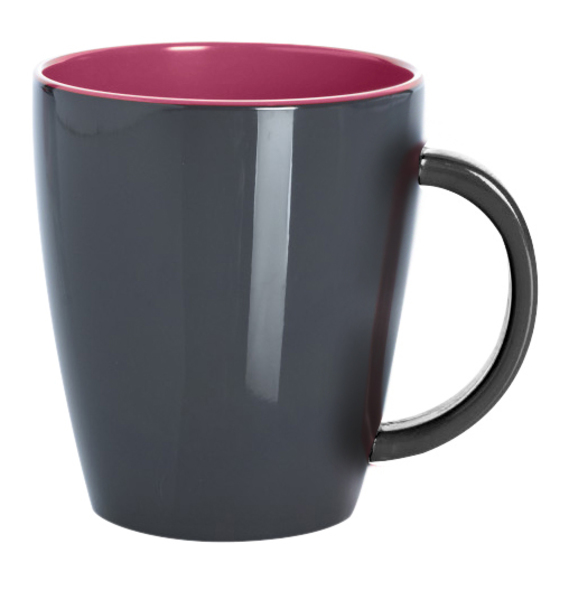 Melamin Becher, Grau-Brombeer, 350ml