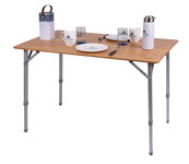 Bambus-Tisch HOLIDAY TRAVEL, Aluminiumgestell, 100x65x42/65cm