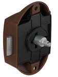 Aufschraub-Riegelschloss, Push-Lock einseitig bedienbar 25mm, braun