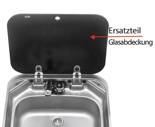 Ersatzteil Glasabdeckung in schwarz für SMEV Edelstahlspüle 8005