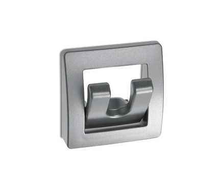 Garderobenhaken, silber-matt, klappbar, mit 2 Haken, 58x58x13mm, SB-verpackt